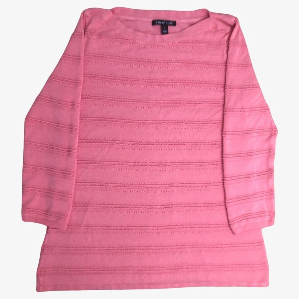 41 Hawthorn Hauthie Pointelle Pullover Sweater Medium Top Blouse